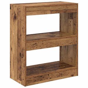 vidaXL Bokskap 2 niv&aring;er 60 x 30 x 72 cm Konstruert tre Gammelt tre