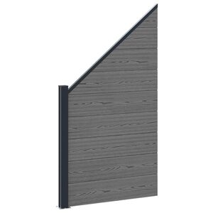 vidaXL Gjerdesett 95 x 180 cm WPC og Aluminium Gr&aring;