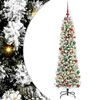 vidaXL Kunstig juletre med 300 LED Hvit 180 cm PVC og Metall og Plast