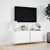 vidaXL Vegghengt TV-benk med LED hvit 100x31x35 cm