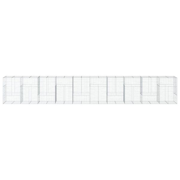 vidaXL Gabionkurv med deksel 1000x100x150 cm galvanisert jern