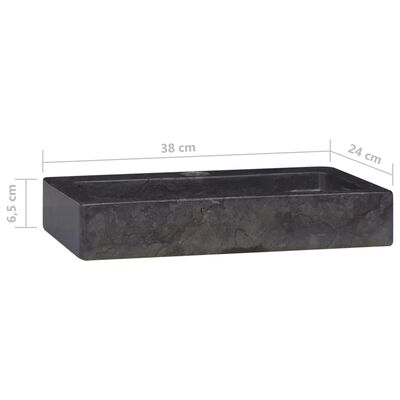 vidaXL Vask 38x24x6,5 cm marmor svart