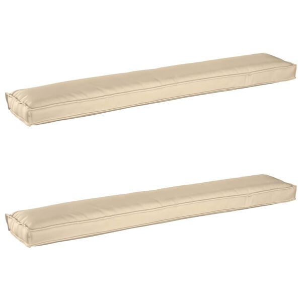 vidaXL Pallet Pute Sett 2 pcs Beige 200 x 40 x 8 cm Oxford-stoff