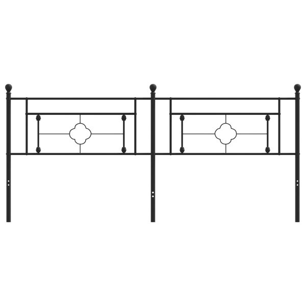 vidaXL Sengegavl i metall svart 200 cm