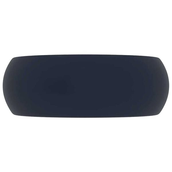 vidaXL Luksuri&oslash;s servant rund matt m&oslash;rkebl&aring; 40x15 cm keramisk