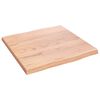 vidaXL Bordplate lysebrun 40x40x2cm behandlet heltre eik naturlig kant