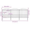 vidaXL Hagegjerde med spydtopp stål 537x200 cm svart