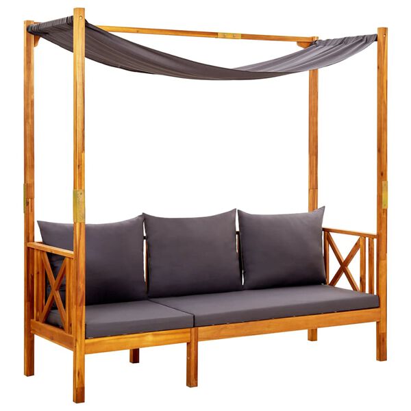 vidaXL Hagebenk med kalesje og fotskamler heltre akasie