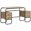vidaXL Skrivebord med lagring Artisan eik 145 x 50 x 75 cm