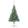 vidaXL Forh&aring;ndsbelyst kunstig juletre med kulesett 150 cm 380 grener