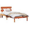 vidaXL Sengestamme med hodegjerde Brun 90 x 200 cm Massivt furutre