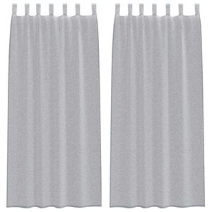 vidaXL Voile Gardin med gardiner 2 pcs M&oslash;rkegr&aring; 225 x 140 cm Polyester