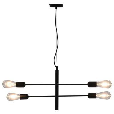 vidaXL Taklampe med glødelyspære 2 W svart E27