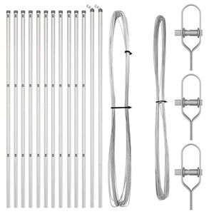 vidaXL Gjerdepunkter 13 pcs sølv Ø32mm 170 cm Galvanisert stål