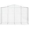 vidaXL Gabionkurver buede 4 stk 200x50x120/140 cm galvanisert jern