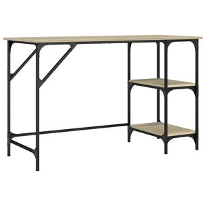vidaXL Skrivebord sonoma eik 120x50x75 cm metall og konstruert tre