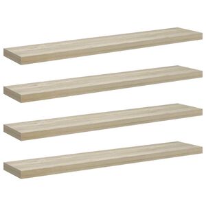 vidaXL Flytende vegghyller 4 stk eik 120x23,5x3,8 cm MDF