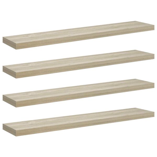 vidaXL Flytende vegghyller 4 stk eik 120x23,5x3,8 cm MDF