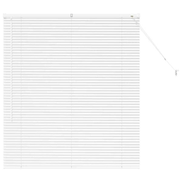 vidaXL Vindu Persienne med gardiner Hvit Aluminium