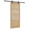 vidaXL Skyved&oslash;r Naturlig og svart 86 x 198,5 cm Heltre furu
