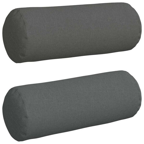 vidaXL Bolster puter 2 pcs Mørkegrå Ø 25 x 70 cm stoff