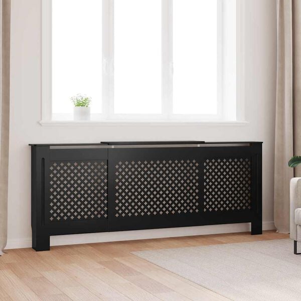 vidaXL Radiatordeksel MDF svart 205 cm