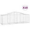 vidaXL Gabionkurver buede 10 stk 200x50x60/80 cm galvanisert jern
