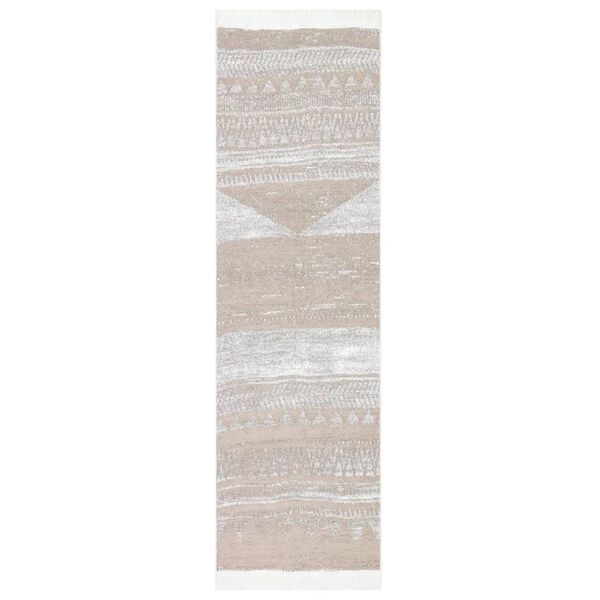 vidaXL Teppe beige 80x300 cm bomull