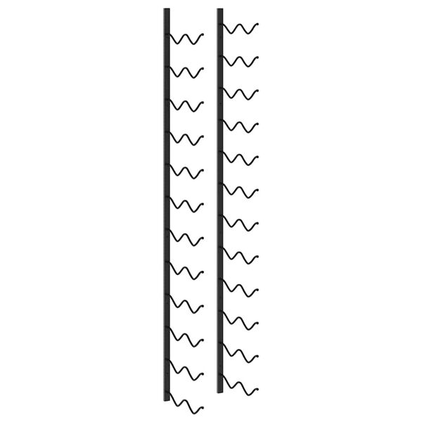 vidaXL Veggmontert vinstativ for 24 flasker svart jern