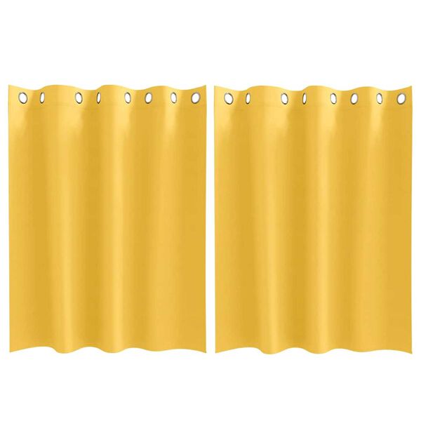 vidaXL Mørkleggende Gardiner med Ringer 2 pcs Sennepsgul 140 x 140 cm