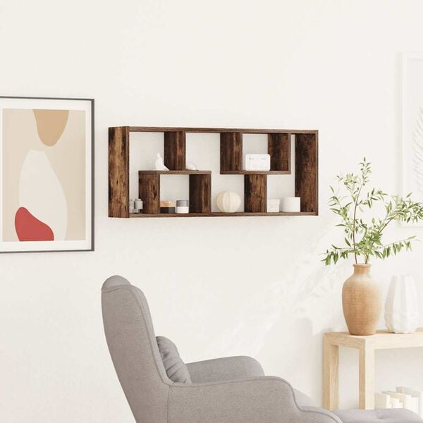 vidaXL Vegghylle r&oslash;kt eik 36x16x90 cm konstruert tre