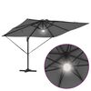 vidaXL Roma parasol med LED -stripelys Antrasitt 286 x 284 x 270 cm