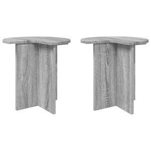 vidaXL Sidetabell 2 pcs Gr&aring; sonoma &Oslash; 39 x 38 cm Konstruert tre