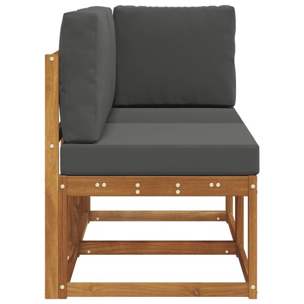 vidaXL Utend&oslash;rs midtbord og hj&oslash;rnesofa 2 Stk Naturlig og Antrasitt