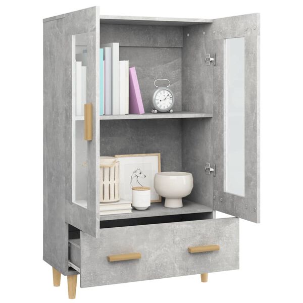 vidaXL Highboard betonggrå 70x31x115 cm konstruert tre