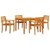 vidaXL Hage Spisegruppe 5 stk. Brun Solid akasietre