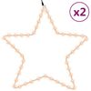 vidaXL Julestjernefigurer med 48 LED 2 stk varmhvit 56 cm