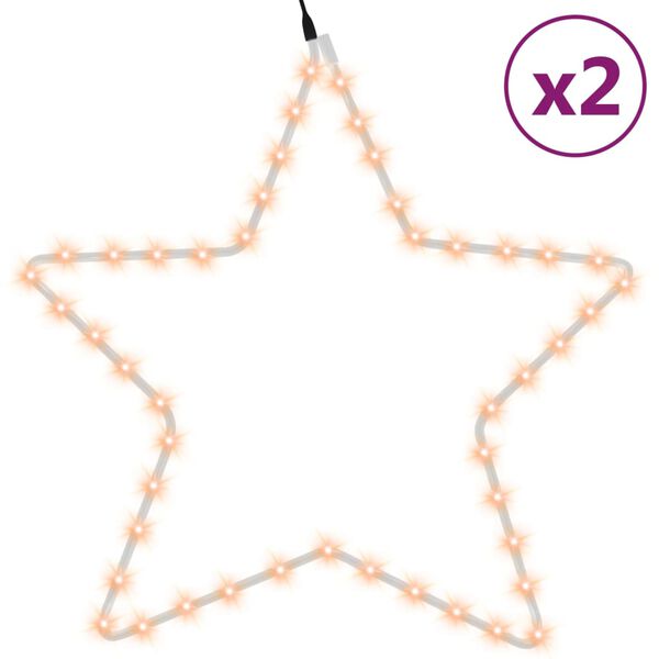 vidaXL Julestjernefigurer med 48 LED 2 stk varmhvit 56 cm