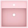 vidaXL Luksuriøs servant overløp firkantet matt rosa 41x41 cm keramisk
