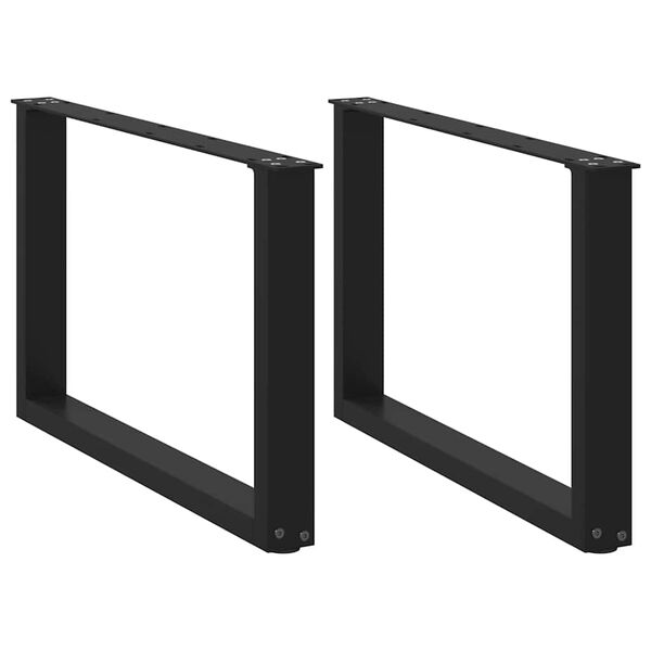 vidaXL Salongbordben U-formet 2 stk svart 70 x (42-43) cm st&aring;l