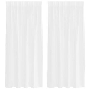 vidaXL Voile Gardin med gardiner 2 pcs Hvit 175 x 140 cm Polyester