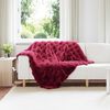 vidaXL Faux kaninullteppe 4 pcs Bordeaux Rød 130 x 150 cm Polyester