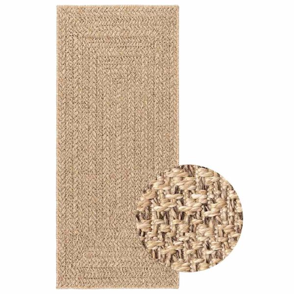 vidaXL Teppe ZIZUR beige 80x200 cm jute-utseende innend&oslash;rs og utend&oslash;rs