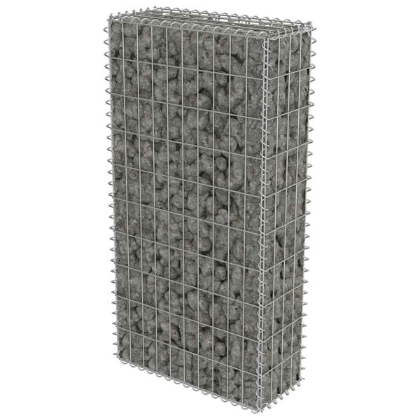 vidaXL Gabion med topp- og bunndekke galvanisert st&aring;l 50x20x100 cm