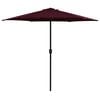 vidaXL Hageparasoll med aluminiumsstang 270x246 cm vinr&oslash;d