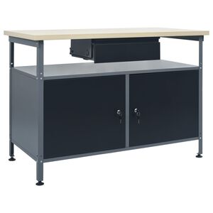 vidaXL Arbeidsbenk svart 120x60x85 cm st&aring;l
