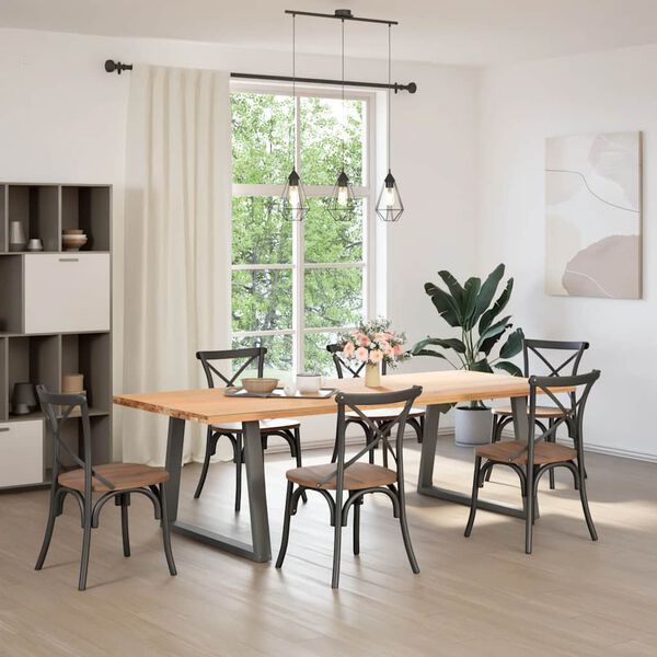 vidaXL Spisebordben V-formet 2 stk antrasitt 100x(72-73,3) cm stål