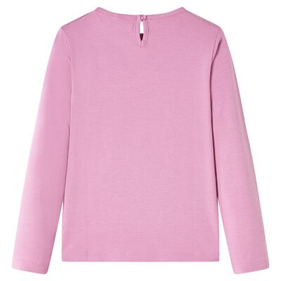 T-skjorte for barn med lange ermer brent rosa 92