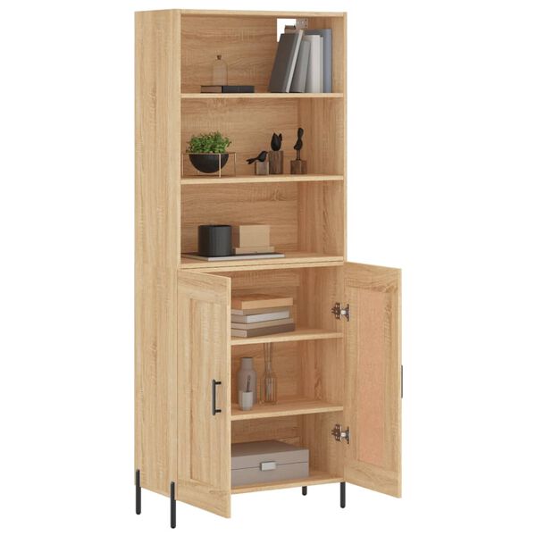 vidaXL Highboard sonoma eik 69,5x34x180 cm konstruert tre