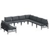 vidaXL Hagesofa Set 9 stk. Svart St&aring;l